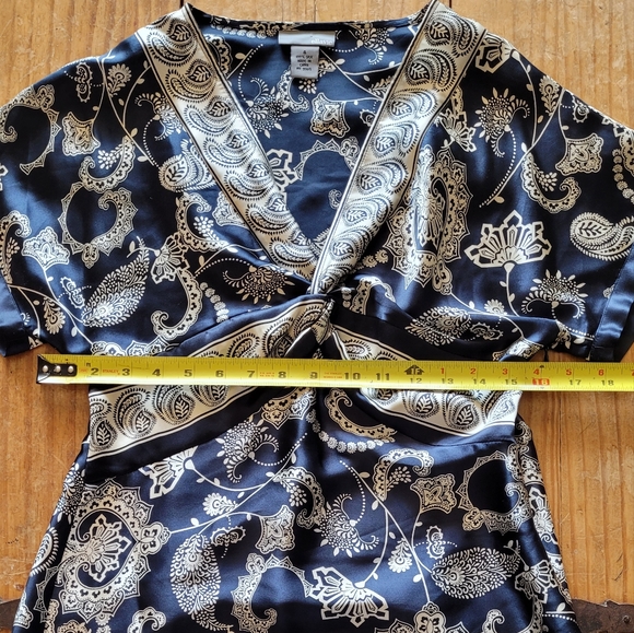 100% SILK Boho Paisley Tunic Blouse - Picture 6 of 8